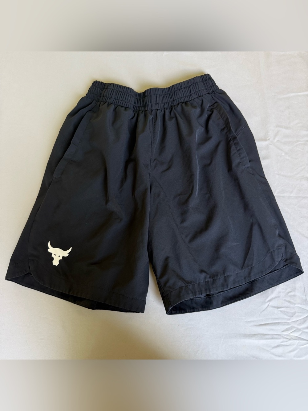 black Under Armour Project Rock Woven Training Shorts